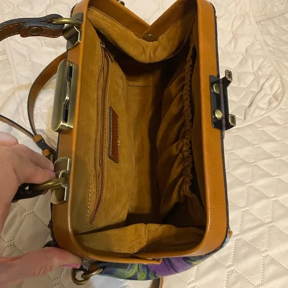 Patricia Nash Purple and Blue Floral Satchel - Picture 4 of 11